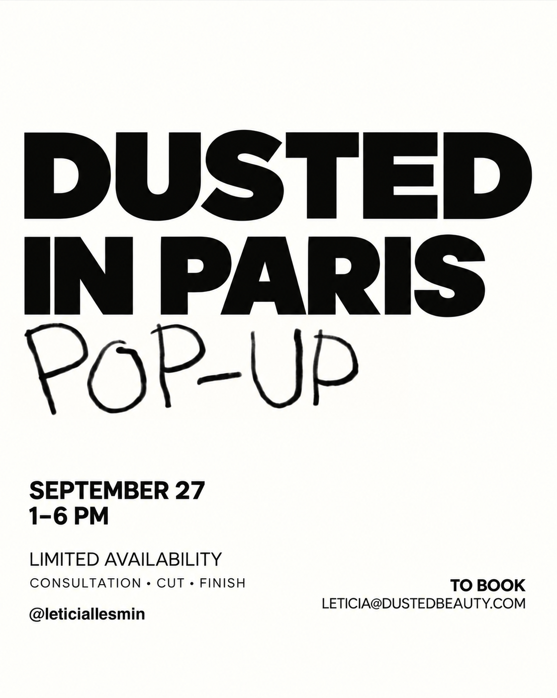 DUSTED in Paris: September 27 Pop-Up